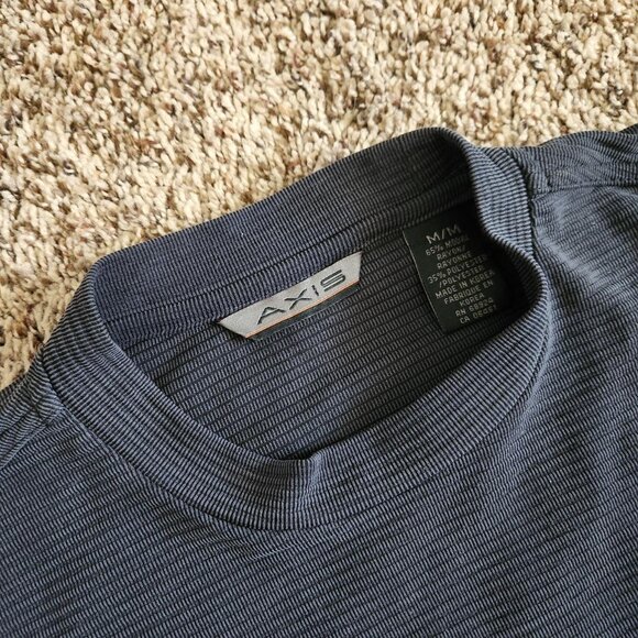 Axis Blank Textured T-Shirt Striped Dark Grey MEDIUM Minimalist Essentials - Picture 2 of 6